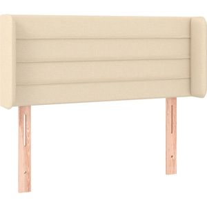vidaXL - Hoofdbord - met - randen - 103x16x78/88 - cm - stof - crèmekleurig