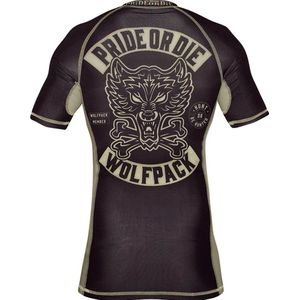PRiDE or DiE Rash Guard Wolfpack Zwart - XXXL