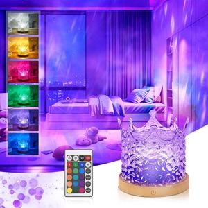 Kraftverdia™-Nachtlampje-Tafellamp-LED Galaxy Star-projectorlamp-16 kleuren sterrenhemel projector-met afstandsbediening-voor kamerdecoratie-Cadeau voor volwassenen en kinderen-Oceaanlamp-Oplaadbaar-Kroonvorm