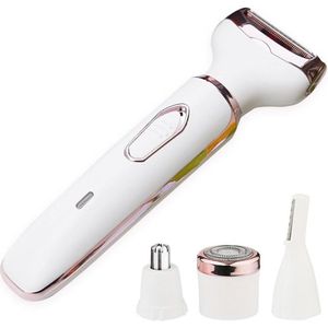 4-in-1 Elektrische Scheerset voor Dames - Pijnloze Ontharing voor Gezicht, Lichaam en Bikinilijn