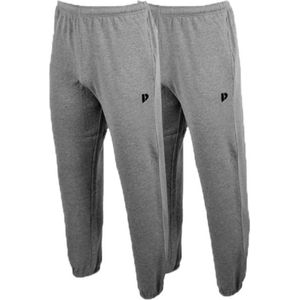 2- Pack Donnay Joggingbroek met elastiek - Sportbroek - Heren - Maat L - Silver-marl