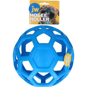 JW HOL-EE ROLLER – Hondenspeeltje - Hondenspeelgoed - Hondenbal - XL - Ø 19 cm - Natuurrubber - Blauw