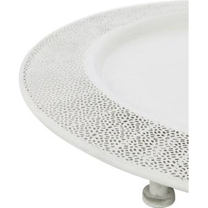 J-Line Antiek plateau - dienblad - metaal - wit - woonaccessoires