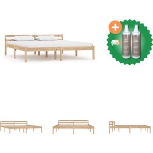 vidaXL Bedframe massief grenenhout 180x200 cm - Bed - Inclusief Onderhoudsset