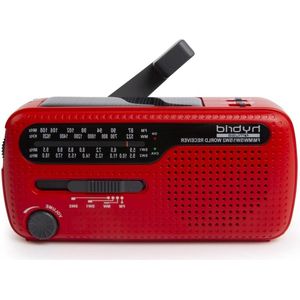 Noodradio - Radio voor Nood Draagbare zonne-radio met zwengel en oplaadbare batterij - camping en buiten