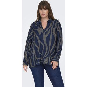 ONLY CARMAKOMA - CARFANNIL LS V-NECK TOP AOP - Dames - Blouse