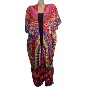Kaftan - Rood - Half Transparant - 130CM/72CM - Onesize