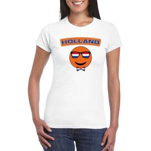 Holland coole smiley t-shirt wit dames XXL