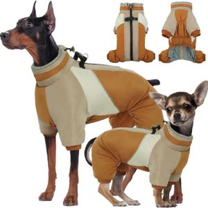 Waterdichte hondenjas, warme hondenjas voor kleine honden, waterdichte hondenjas voor de winter, hondenjas met harnas, modieuze hondenjas, reflecterende hondenjas voor kleine honden, bruin, L