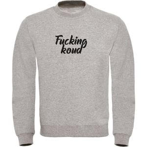 Sweater Grijs S - Fucking koud - soBAD. | Foute apres ski outfit | kleding | verkleedkleren | wintersporttruien | wintersport dames en heren