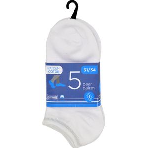 10 PAAR kinderen fitness sokken - katoen - 27/30 - wit - sneakersokken
