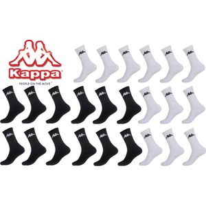 Kappa sportsokken zwart/wit mega multipack 12 paar maat 43/46