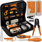 Bigstren - XXL Netwerkgereedschapset - RJ45/RJ11 Tester & Gereedschap - 17-delig