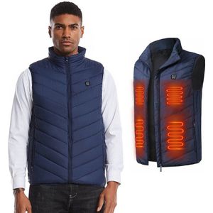 MEETHOO Lichtgewicht Winter USB Elektrisch Verwarmde Bodywarmer Verwarmd Vest Oplaadbaar Verwarmingsvest voor Buitenactiviteiten Thermisch Warm Vest 10W,5V 2A powerbank (niet inbegrepen) , Heren, skiën, bergbeklimmen, fietsen, buitenwerk -Blauw-M