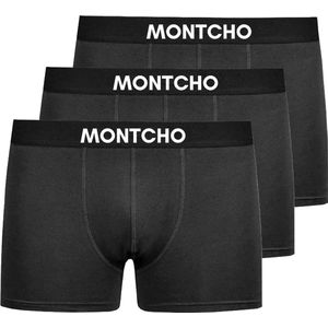 MONTCHO - Essence Series - Boxershort Heren - Onderbroeken Heren - Boxershorts - Ondergoed - 3 Pack - Antraciet - Maat: (S - XXL)