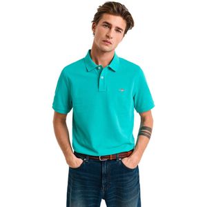 Gant Reg Shield Korte Mouw Poloshirt Blauw L Man