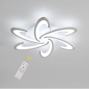 Goeco Plafondlamp Led - Plafoniere wit - dimbaar - met indirecte licht - met afstandsbediening - Ø69cm