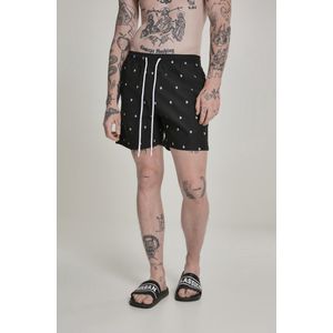 Urban Classics - Leaf/Firered/Navy - Zwemshort - Meerkleurig - Elastische Tailleband met Trekkoord