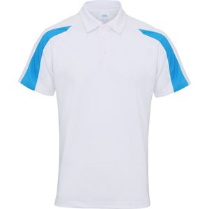 Awdis Gewoon Cool Mens Korte Mouw Contrast Paneel Poloshirt (Arctisch wit/saffierblauw)