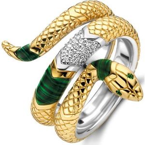 TI SENTO Dames Ring - 925 zilver - Smaragd - Maat 15.25 mm / maat 48 - 12203EM