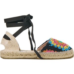 Manebi Espadrilles Female / Instappers / Damesschoenen - Canvas - U25P0 - Zwart combi - maat 40