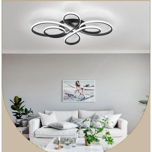 LuxiLamps - Moderne Plafondlamp - Luxe LED Kroonluchter - Dimbaar - Vlindervorm - 80 cm - Woonkamerlamp - Zwart - Plafoniere - 78W