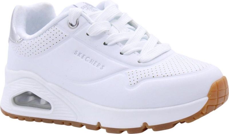 Skechers - UNO Gen1 - Shimmer Away - Sneakers - Wit/Zilver