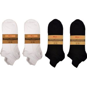 Belucci Sport Sneakersokken 12 paar Black&White Maat 35/38