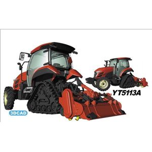 1:35 Hasegawa 66107 Yanmar Tractor YT5113A Vertikutierer Plastic Modelbouwpakket