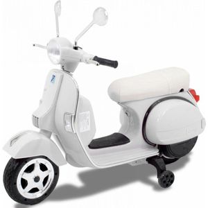 Vespa Elektrische Kinderscooter – 12V – 1-3 Jaar – 73 cm Zit Hoogte – Zijwieltjes – Wit