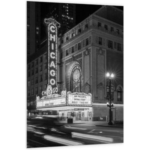 Forex - ''Chicago'' Bord (zwart/wit) - 100x150cm Foto op Forex
