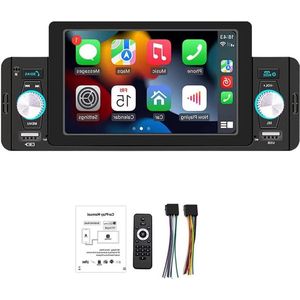 Auto Stereo 1Din 5 Inch Touchscreen Android Auto Carplayer met Bluetooth Handsfree Mirror Link- Ondersteuning USB FM Stuurbediening