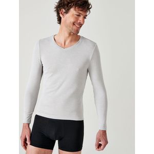 Damart - T-shirt met V-hals en lange mouwen fijn ribgebreid Thermolactyl Sensitive - Heren - Grijs - (86-93) S