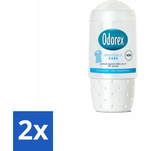2 x Odorex Deodorant Roller Invisible Care 50 ml - Anti-transpirant - Deodorant - Onzichtbare Deodorant - Witte Strepen - 48 Uur Bescherming