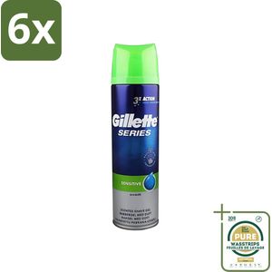 Gillette Series - Scheergel - Sensitive - Aloe Vera - Voor de gevoelige huid - 200 ml - Voordeelverpakking - 6 stuks - Scheergel aloë vera - Gillette scheergel