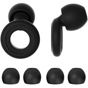 Zeynomax - Zachte Silicone Slaap Oordopjes voor Geluidsdemping - Ideaal voor Werk en Sport - Met 2 Extra Oordopjes - Zwart