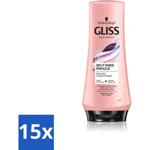 Gliss - Hair Repair - Conditioner Split Hair Miracle tegen Gespleten Haarpunten - 200 ml - Bulkverpakking - 15 stuks