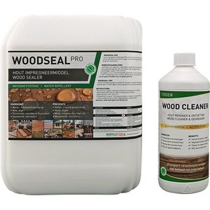 Woodseal Pro 10Liter + Tergeo Woodcleaner - Hout impregneren - Hout waterdicht maken - Tuinhout impregneren - Nano coating - Hout beschermen