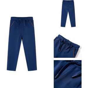 vidaXL Kinderbroeken - Kinderbroeken - Kinderkleding - Kinderkled - Kinderbroek met trekkoord 140 marineblauw