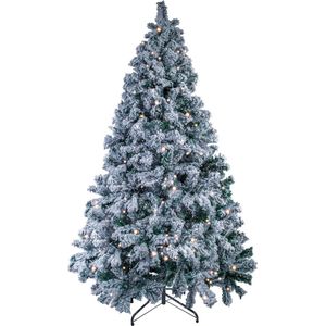 Kerstboom Sneeuw stroomde kunstmatige, 1,8m 700 kunstmatige metalen beugel montage met 25m lange lichtlichtlichten, voor binnen en buiten traditionele kerstcadeaus voor thuis (6 voet)
