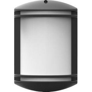 LED Tuinverlichting - Wandlamp - Achina 4 - Bewegingssensor - Kunststof Mat Zwart - E27 Fitting - Ovaal