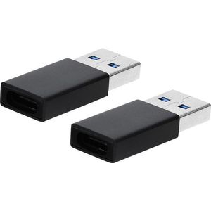 USB C 3.1 female naar USB A 3.0 male adapter verloop set van 2 stuks