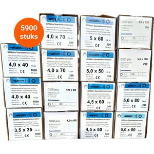 Spaanplaatschroeven verzinkt torx - Assortimentsdoos 5900 stuks