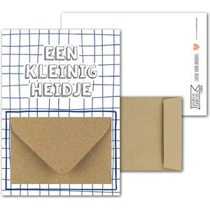 Geldkaart met mini Envelopje -> Zakcentje - No:02-1 (Ruit-blauw-kleinigheidje) - LeuksteKaartjes.nl by xMar