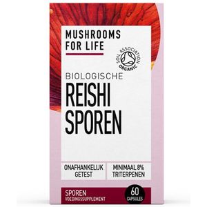 Mushrooms4Life - Biologische Reishi Spore Capsules - Vegan - 60 Capsules
