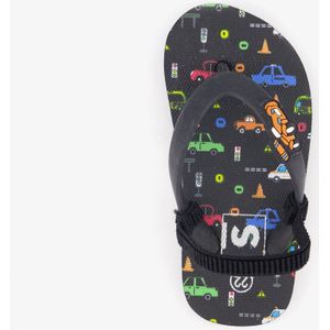 Jongens teenslippers met auto's zwart - Maat 27