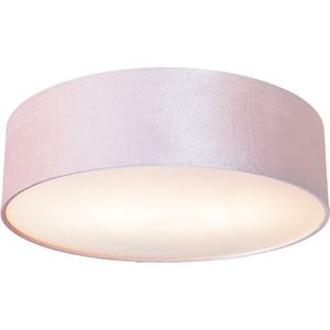 QAZQA drum - Moderne Plafondlamp - 2 lichts - Ø 40 cm - Roze - Woonkamer | Slaapkamer | Keuken