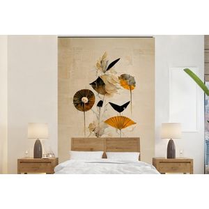 Bloemen - Vintage - Planten - Goud - Behangpapier