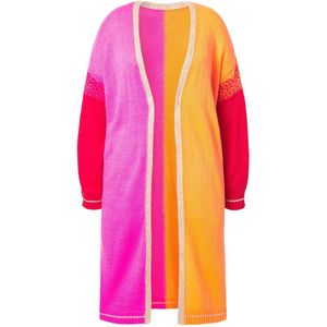 Angel of Style Angel of Style - Dames - Vest comfortabele pasvorm colorblocking - Neonoranje - Maat 42+