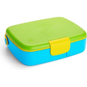 Munchkin Bento Lunch Box - Broodtrommel - Brooddoos voor Kinderen - Inclusief RVS Bestek - Vaatwasserbestendig - Vanaf 18 Maanden - Groen/Blauw